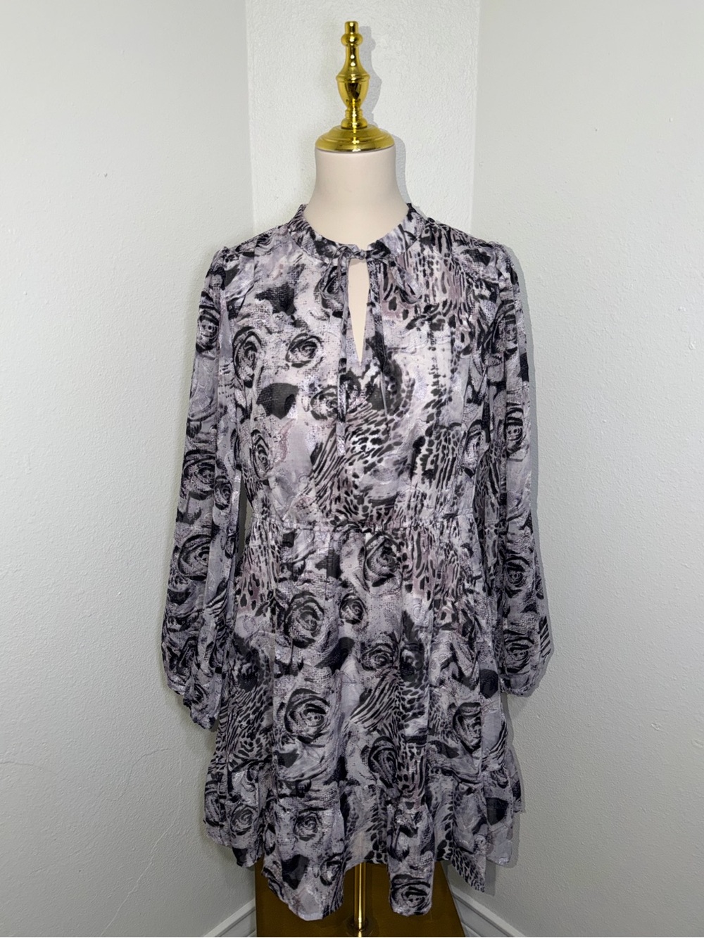 Women’s Long Sleeve Smocked Waist Dress